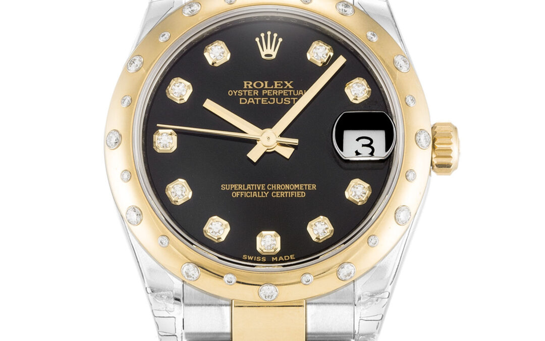 Luxury Replica: Rolex 178343 Datejust with Scattered Diamond Bezel and Black Diamond Dial